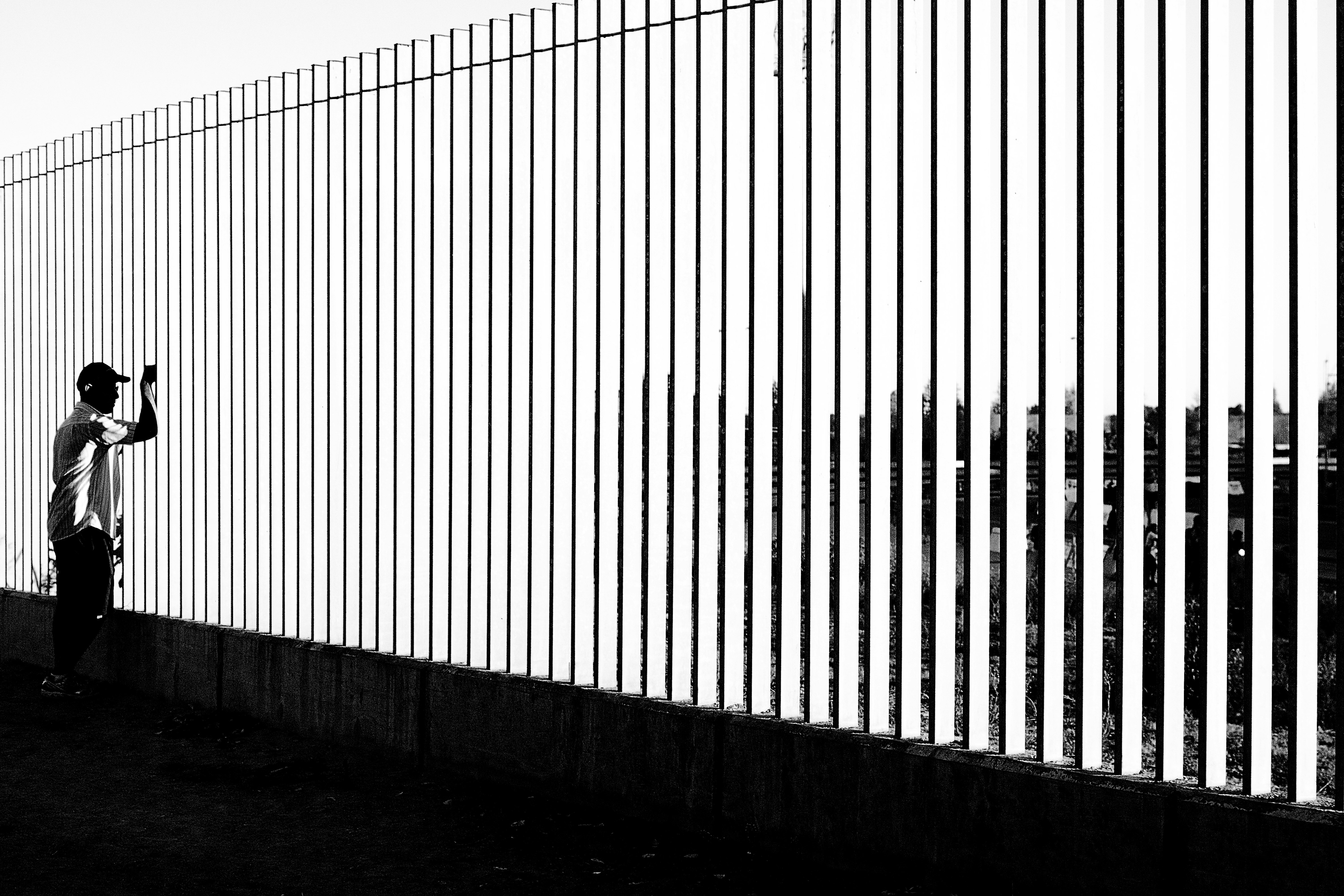 white and black wooden fence